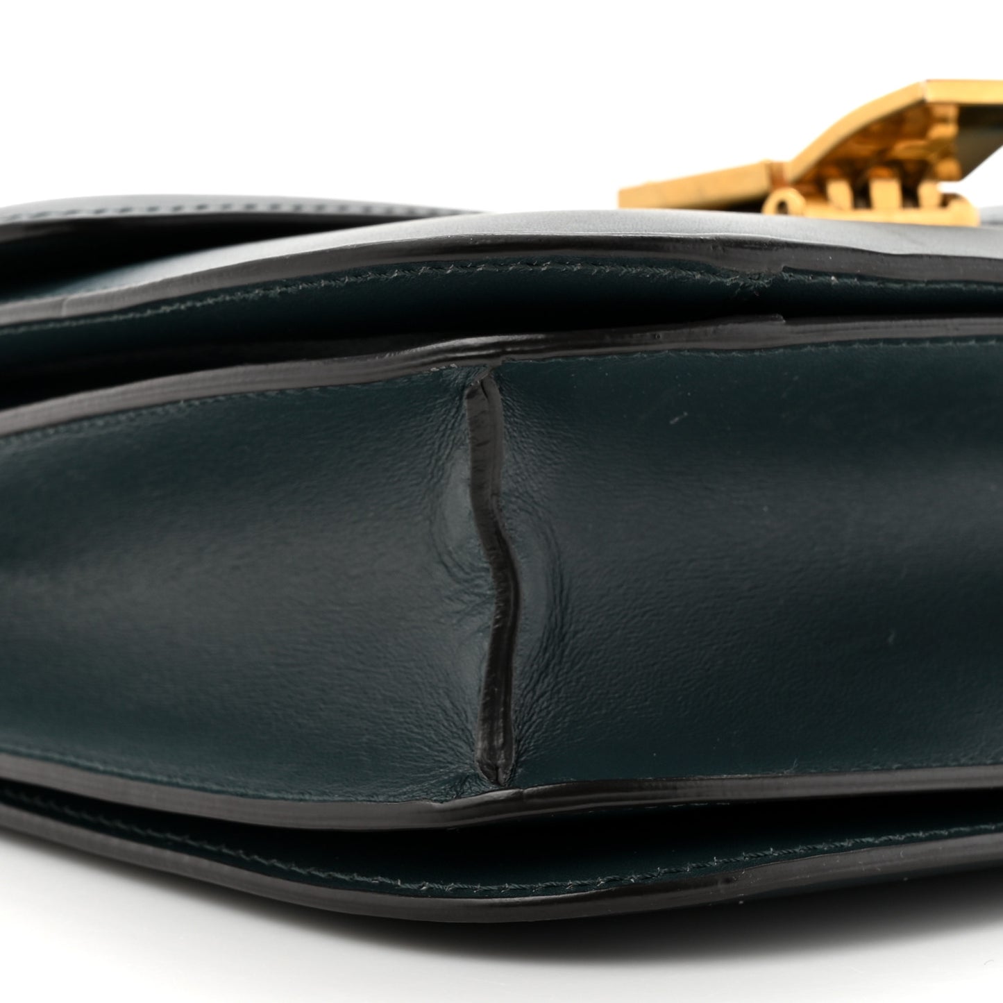 Box Calfskin Medium Classic Box Flap Bag Dark Green