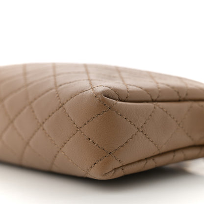Saint Laurent Lambskin Quilted Gaby Zipped Pouch Dark Cork 10 of 11