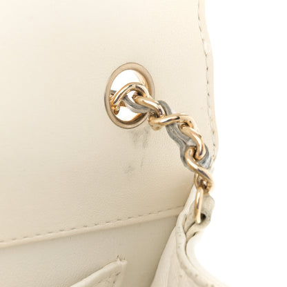 Chanel Glazed Calfskin Stitched Mini Square Flap White 12 of 14