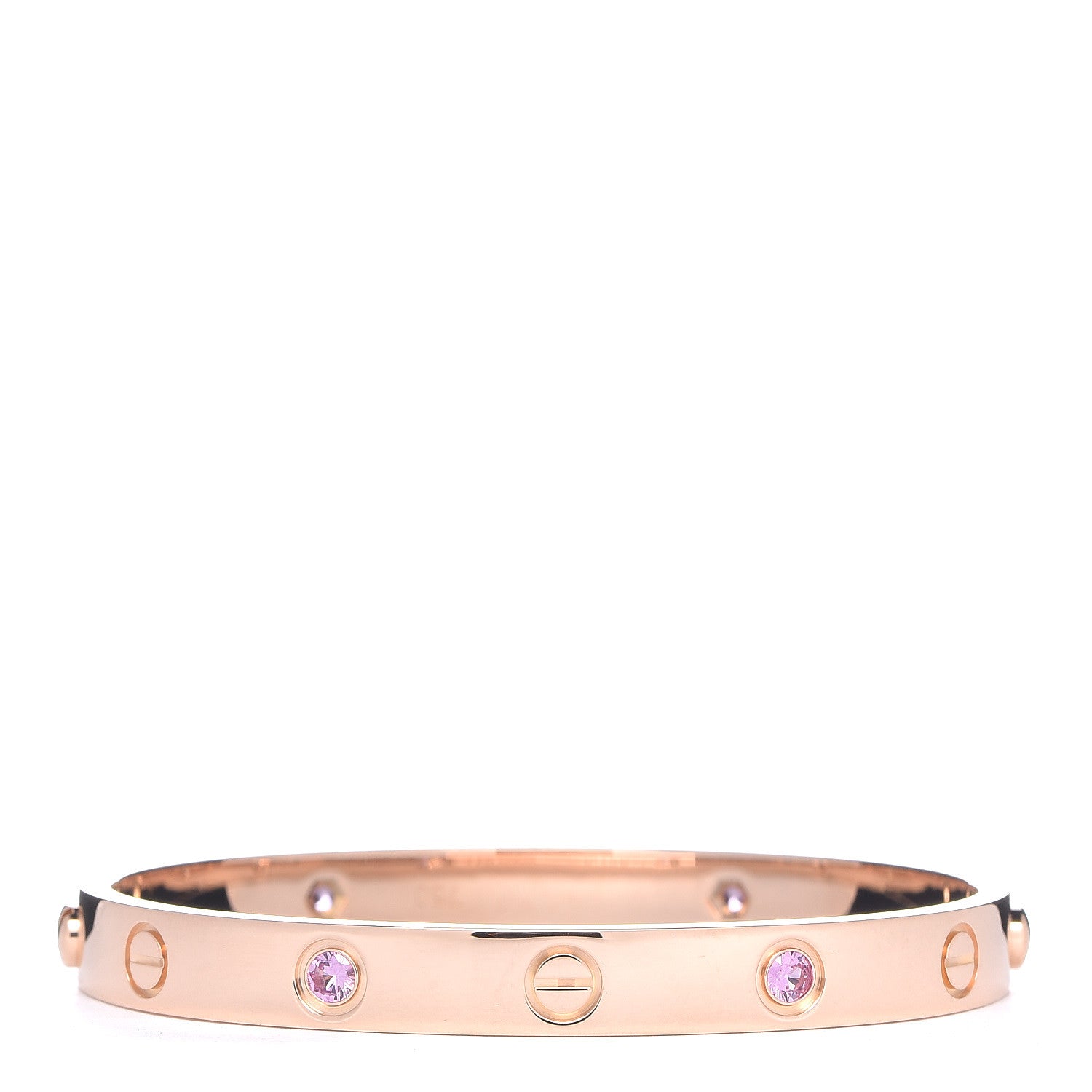 Cartier 18K Pink Gold 4 Pink Sapphire LOVE Bracelet 16 3 of 7