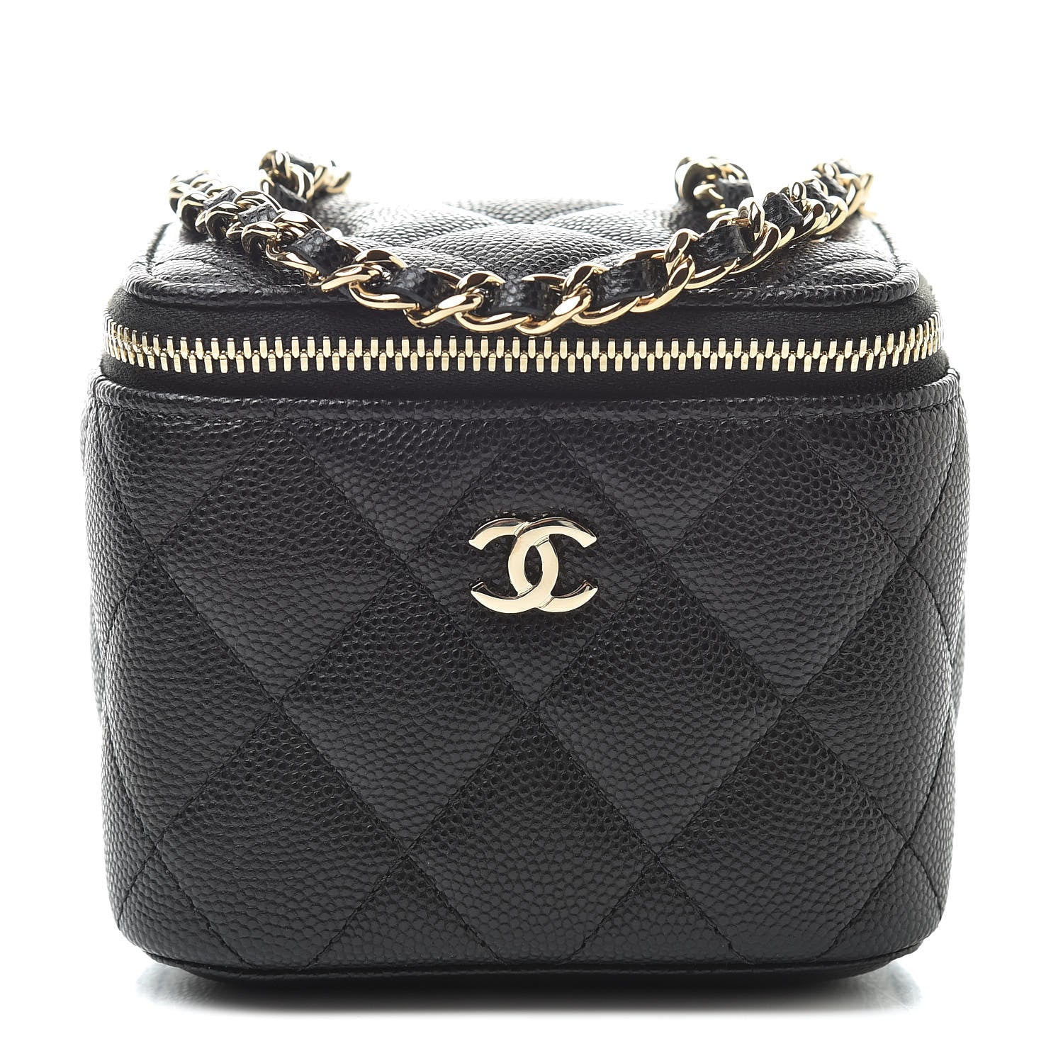 Chanel Caviar Quilted Mini Vanity Case With Chain Black 1 of 11