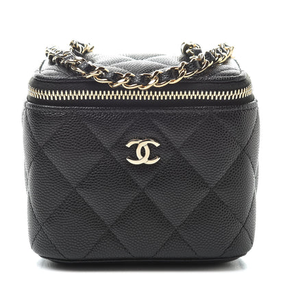 Chanel Caviar Quilted Mini Vanity Case With Chain Black 1 of 11