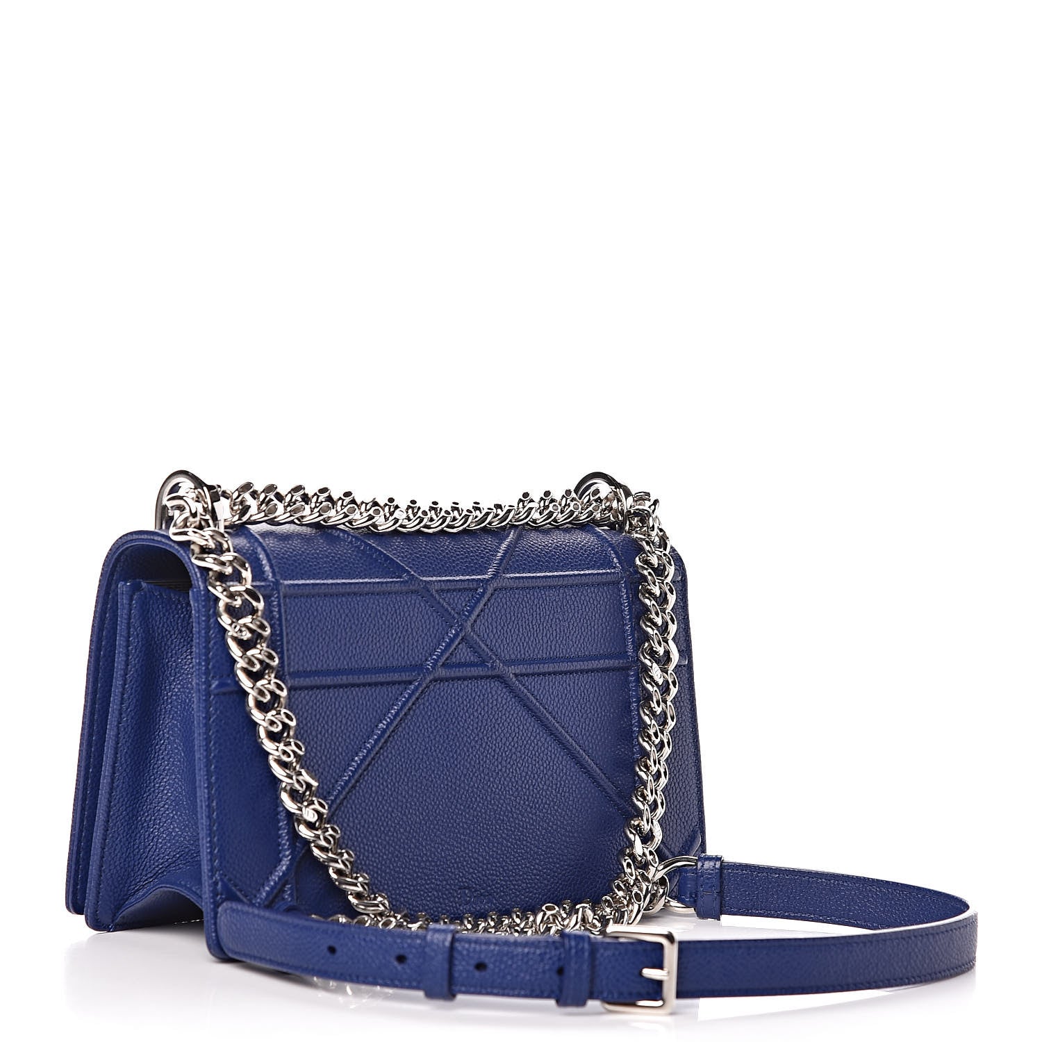 Christian Dior Grained Calfskin Small Diorama Flap Bag Bleu De Minuit 3 of 13