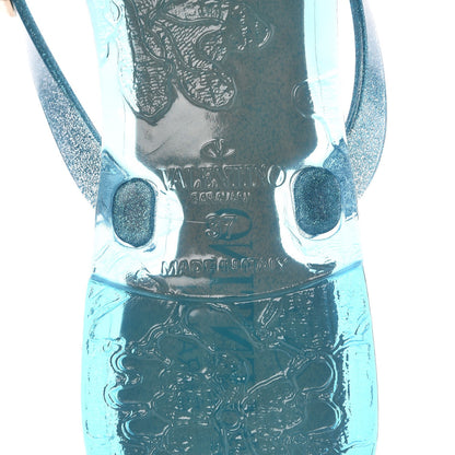 Valentino Garavani PVC Jelly Glitter Rockstud Bow Thong Sandals 37 Cerulean 6 of 8