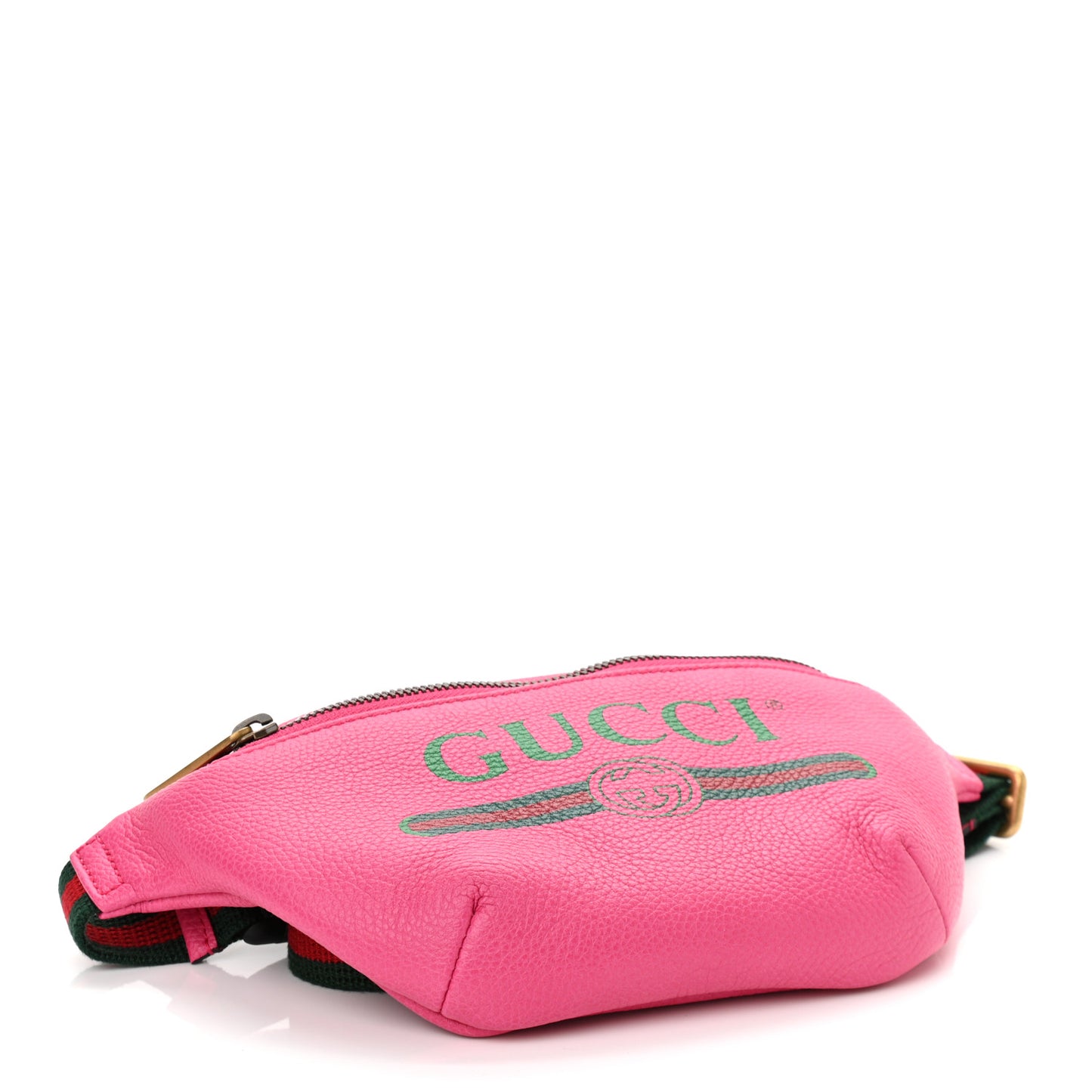 Grained Calfskin Small Logo Belt Bag Box Pink Green