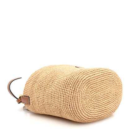 Loewe Calfskin Raffia Anagram Paulas Ibiza Pochette Bag Natural Tan 4 of 10