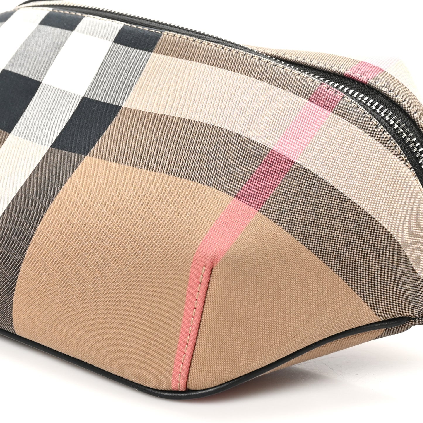 Nylon Giant Check Medium Sonny Bum Bag Taupe Brown