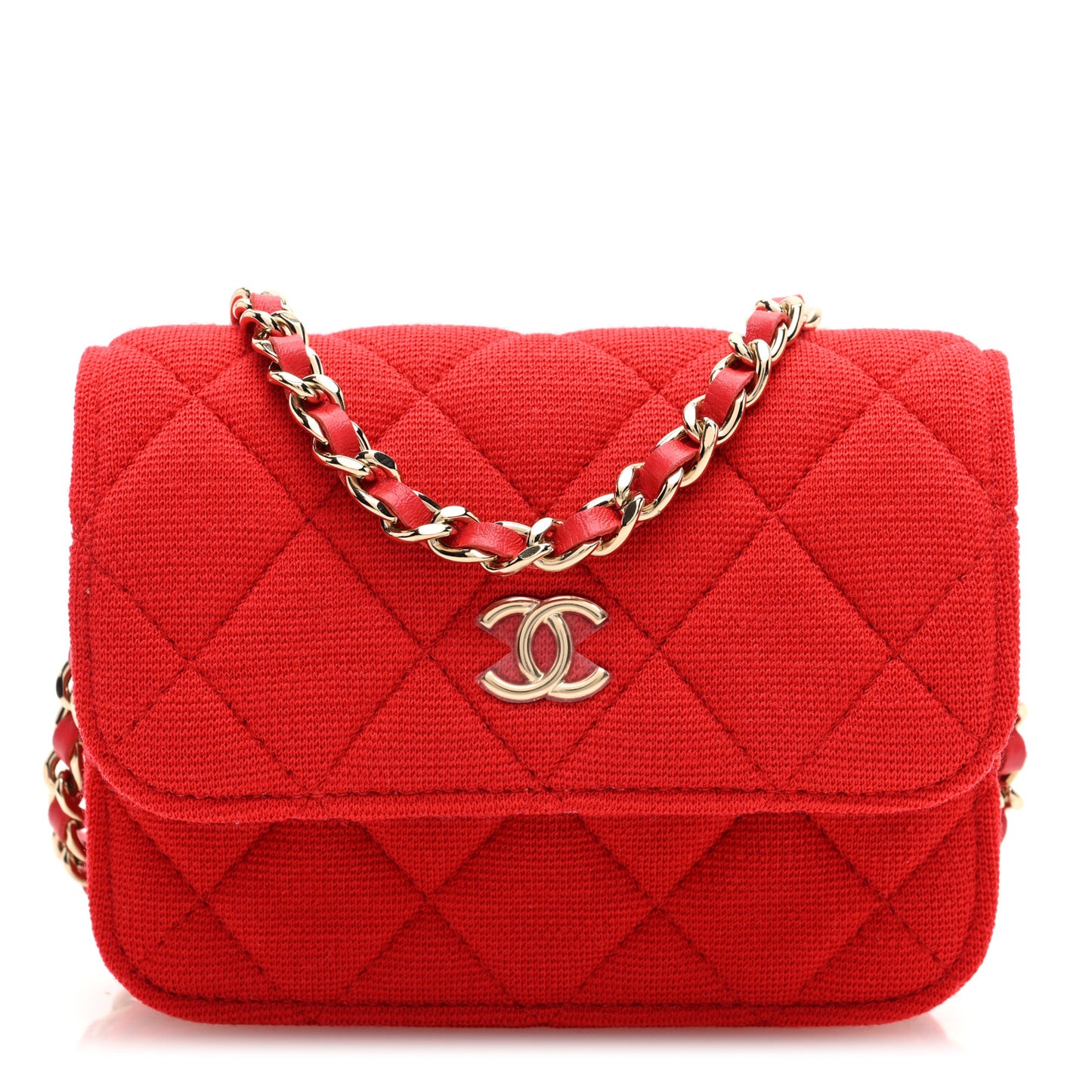 Jersey Quilted Micro Mini Flap Red