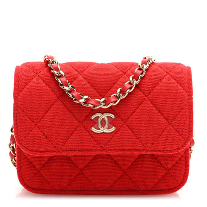 Chanel Jersey Quilted Micro Mini Flap Red 1 of 11