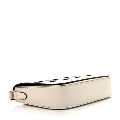 Prada Vitello Intreccio Tress Shoulder Bag White Black 4 of 10