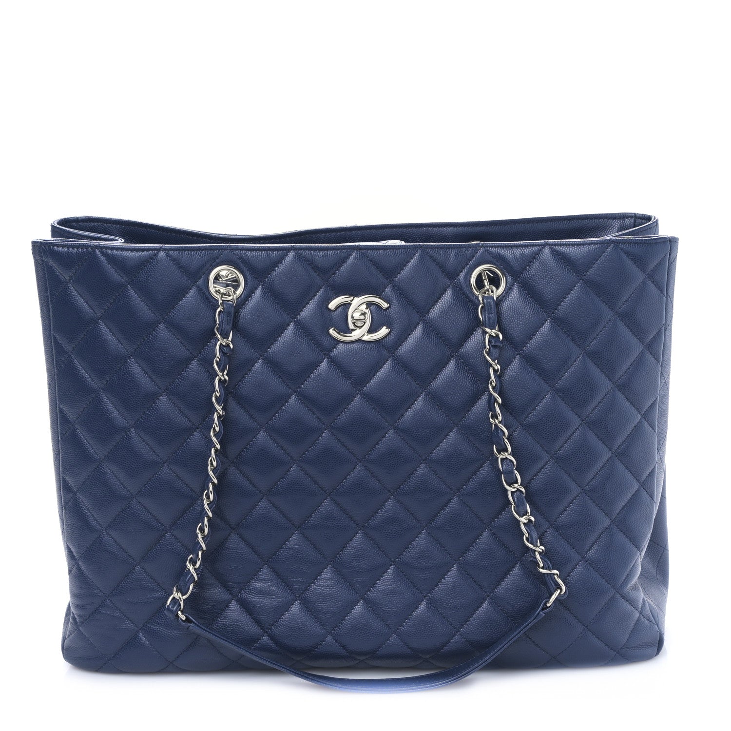 Chanel Caviar Quilted Large Classic Shopping Tote Blue 1 of 9