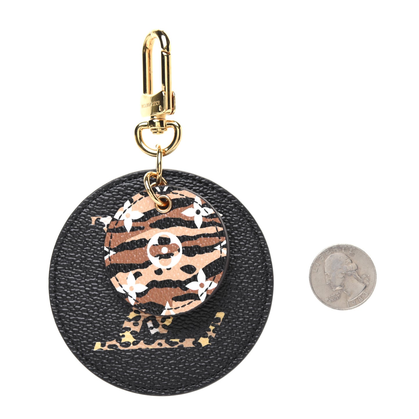 Monogram Giant Jungle Bag Charm Key Holder Black