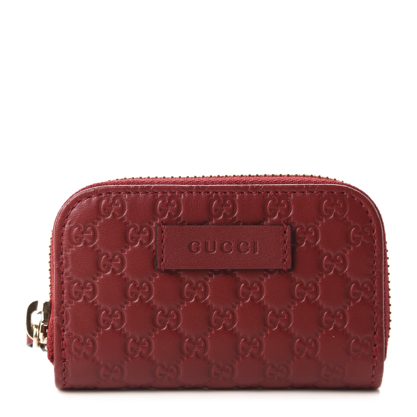 Microguccissima Zip Around Card Case Red
