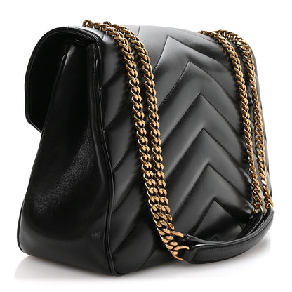 Saint Laurent Lambskin Chevron Quilted Large Loulou Black 4 of 11