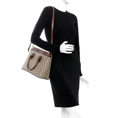 Gucci GG Supreme Monogram Small Zip Top Tote Beige Tuscany 2 of 10