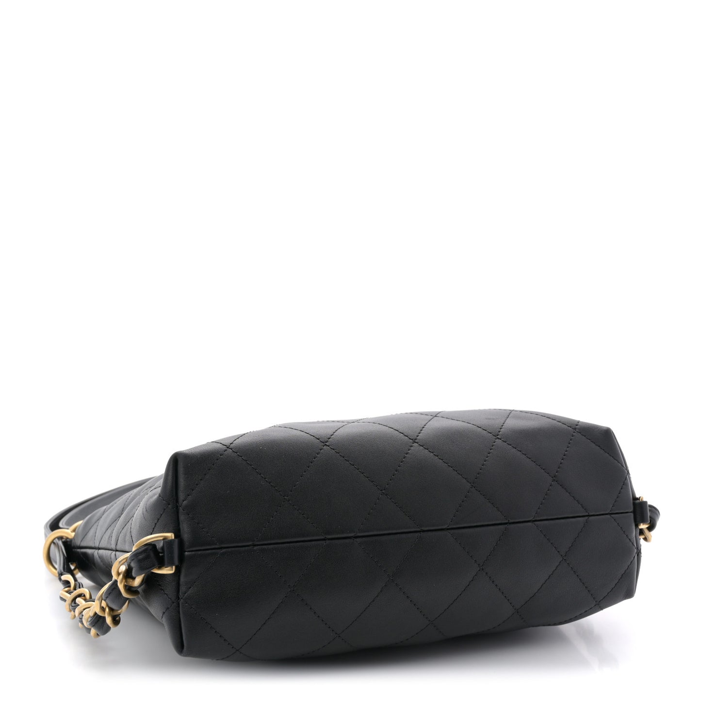 Calfskin Quilted Convertible CC Chain Hobo Black