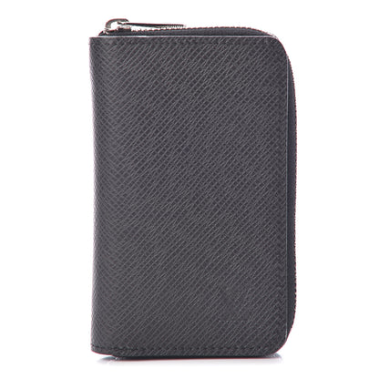 Louis Vuitton Taiga Zippy Coin Purse Vertical Black 1 of 8