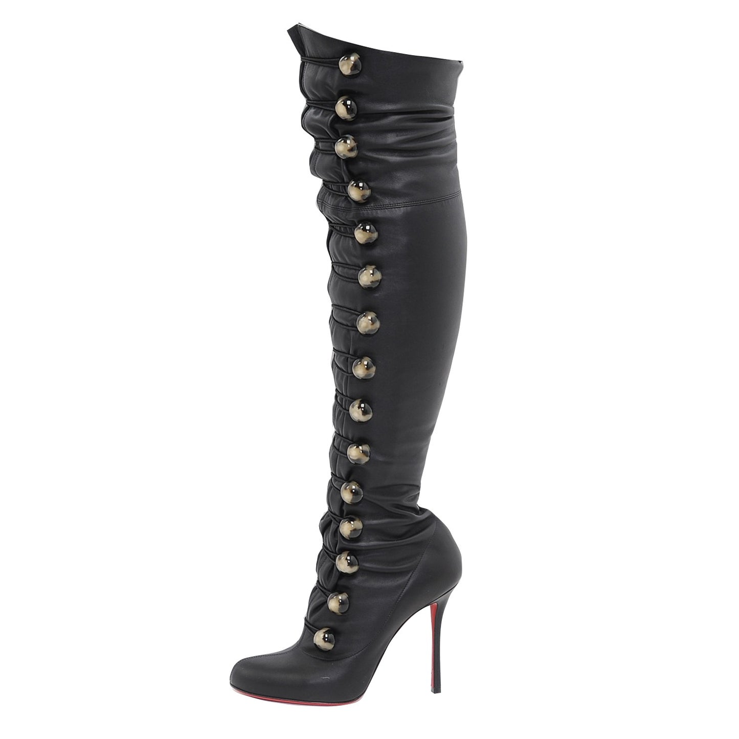 Washed Calfskin Fabiola 100 Over The Knee Boots 39 Black