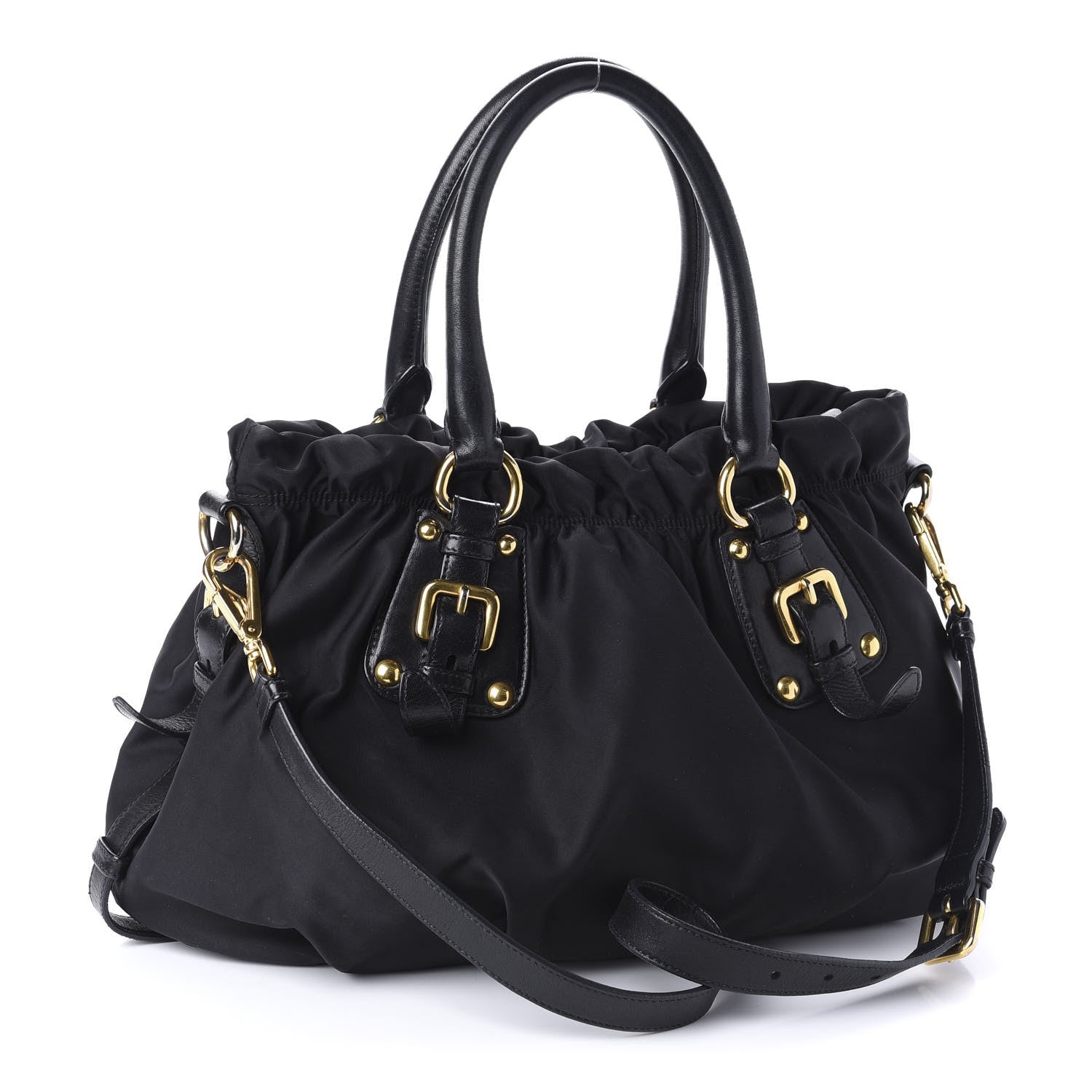 Prada Tessuto Nylon Jacquard Logo Tote Black 4 of 10