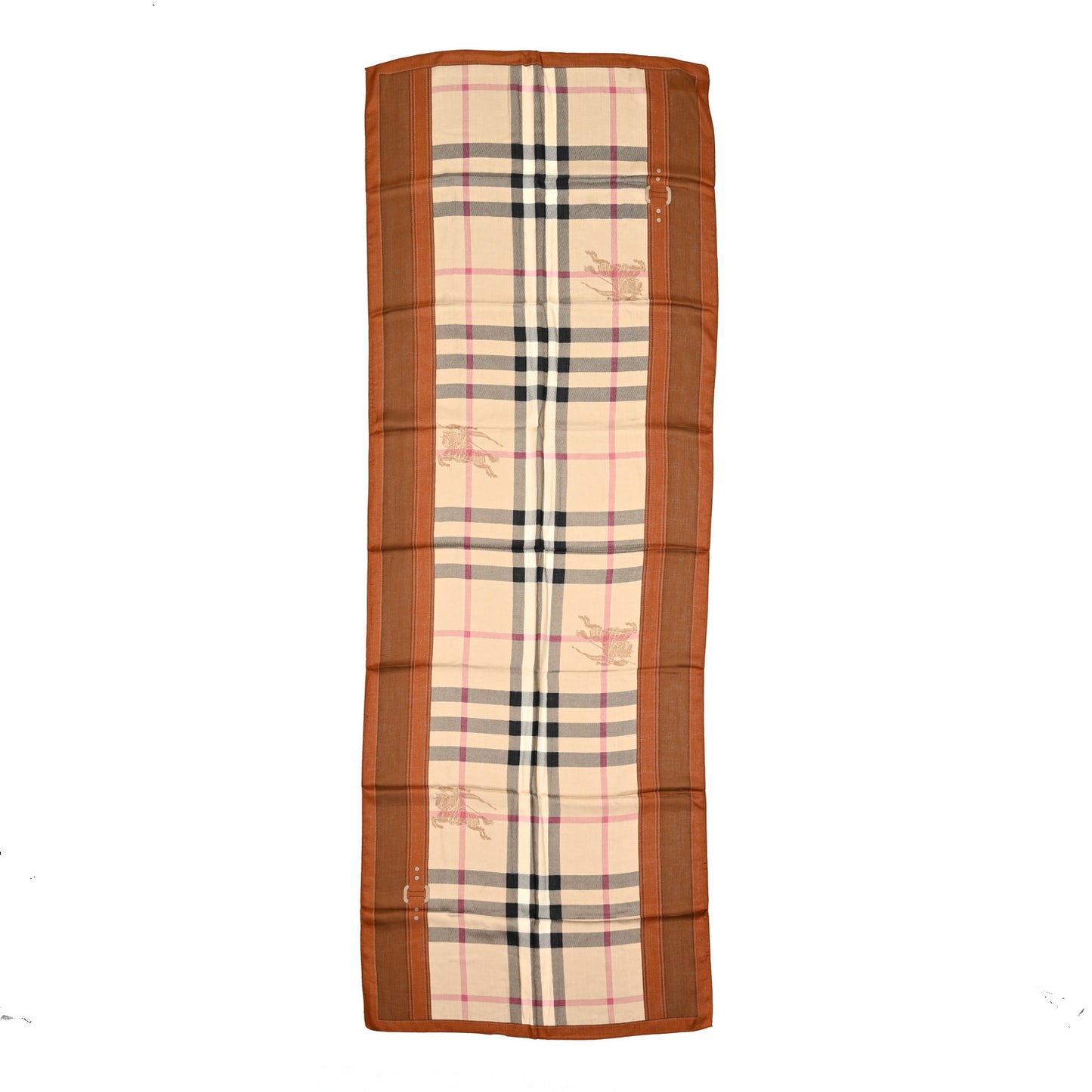 Modal Silk Haymarket Check Scarf Bronze