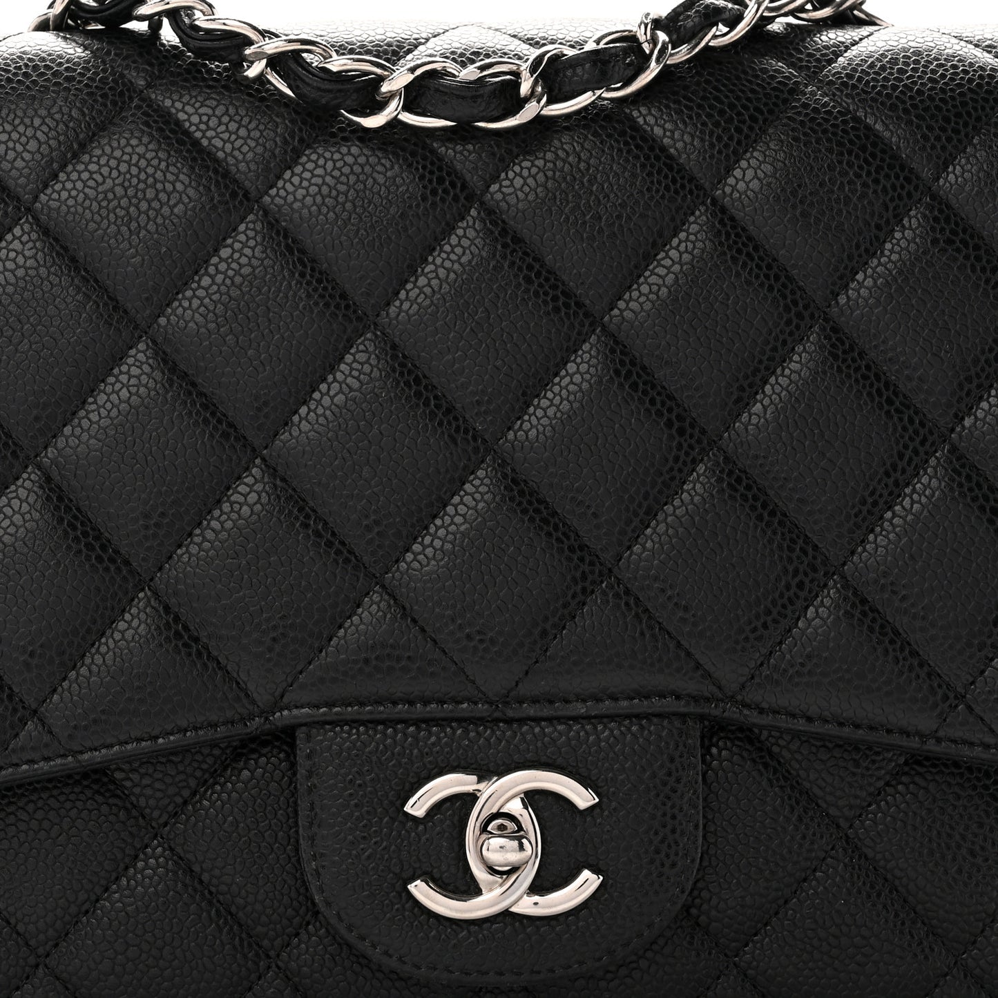 Caviar Quilted Jumbo Single Flap Black