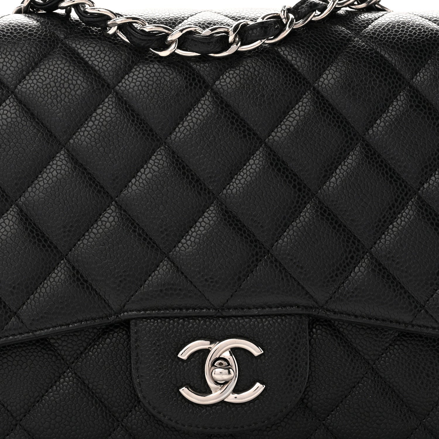 Chanel Caviar Quilted Jumbo Single Flap Black 8 of 11