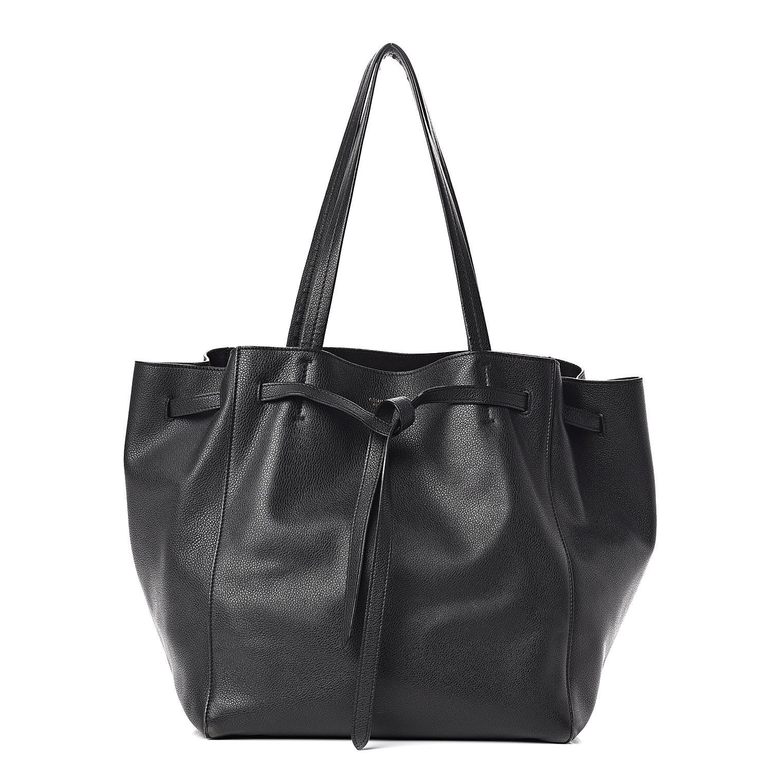 Celine Soft Grained Calfskin Small Belt Cabas Phantom Black 1 of 11