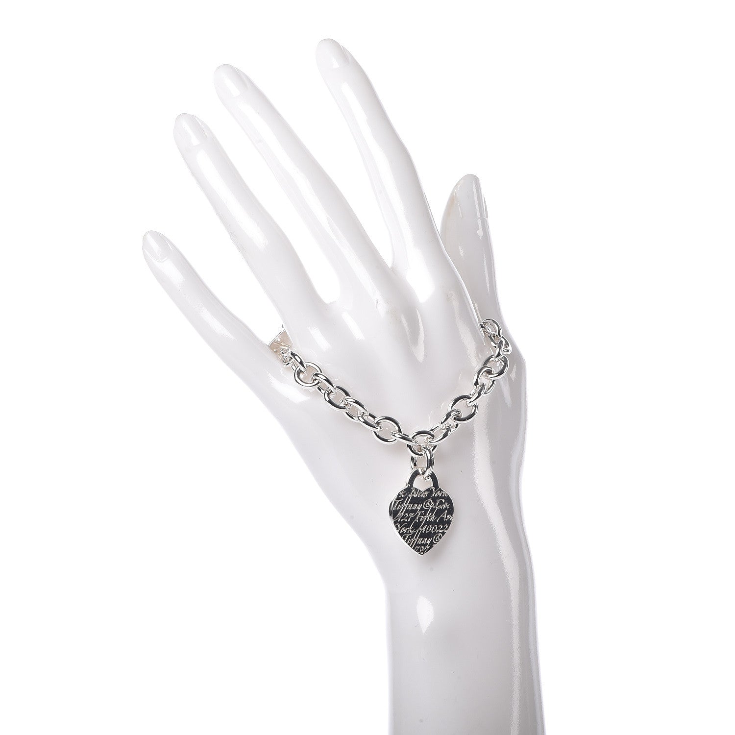 Tiffany Sterling Silver Notes Heart Tag Toggle Bracelet 2 of 6
