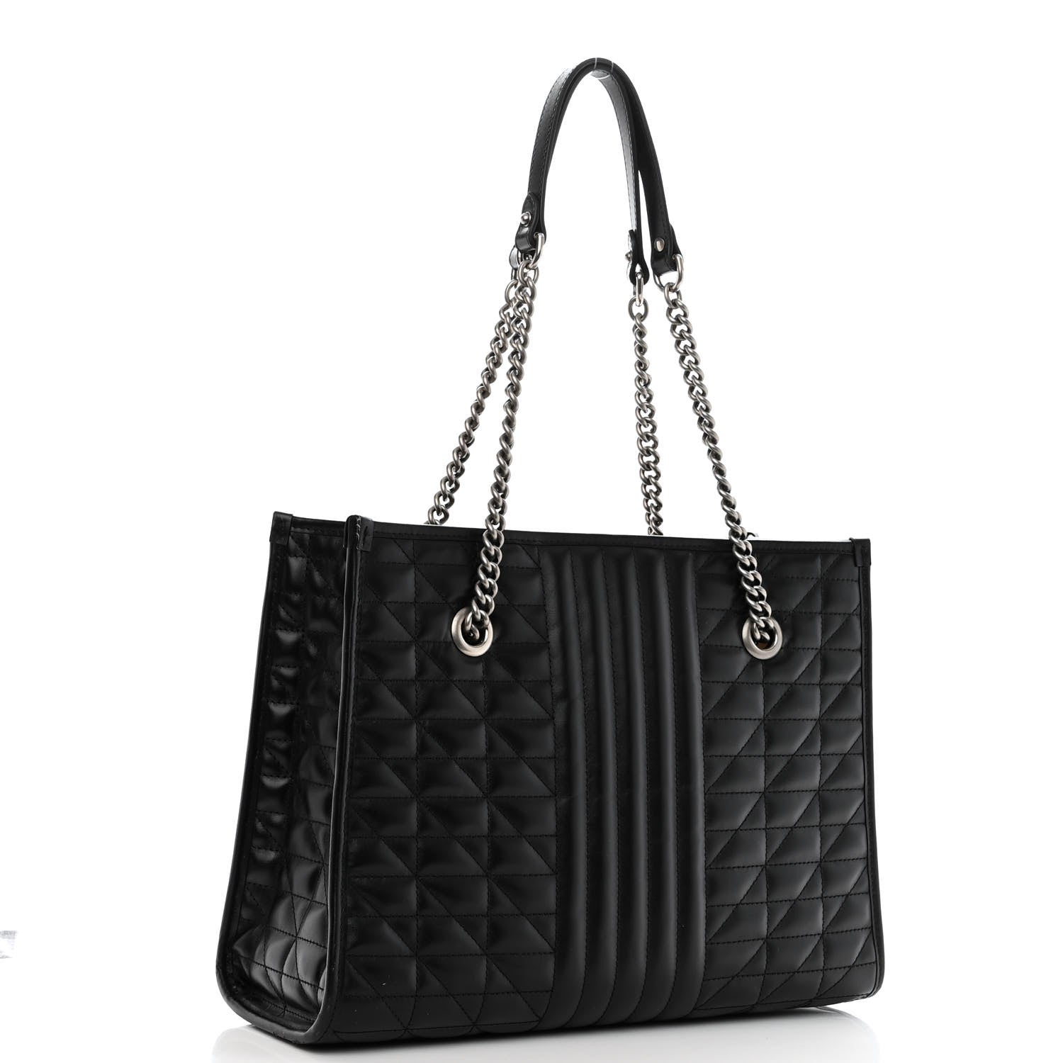 Gucci Calfskin Matelasse Aria Medium GG Marmont Shoulder Tote Black 4 of 12