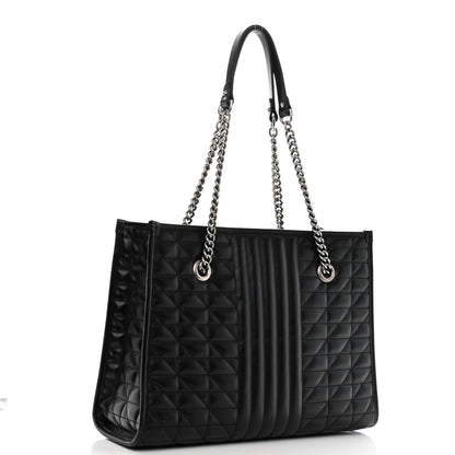 Gucci Calfskin Matelasse Aria Medium GG Marmont Shoulder Tote Black 4 of 12