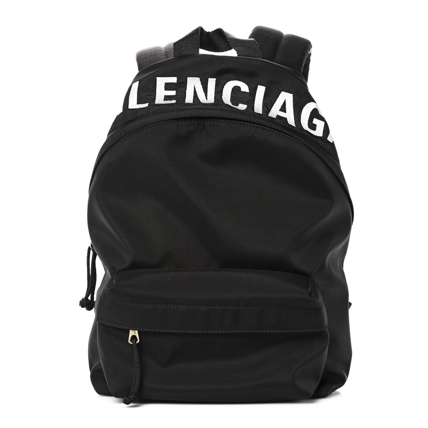 Sport Nylon Logo Embroidered S Wheel Backpack Black