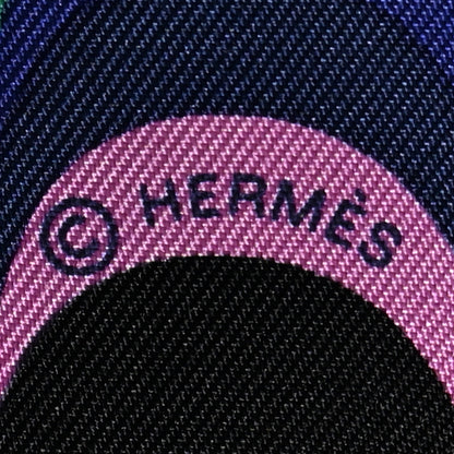 Hermes Silk Brides De Gala Shadow Fringed Twilly Black Jaune Multicolor 3 of 6