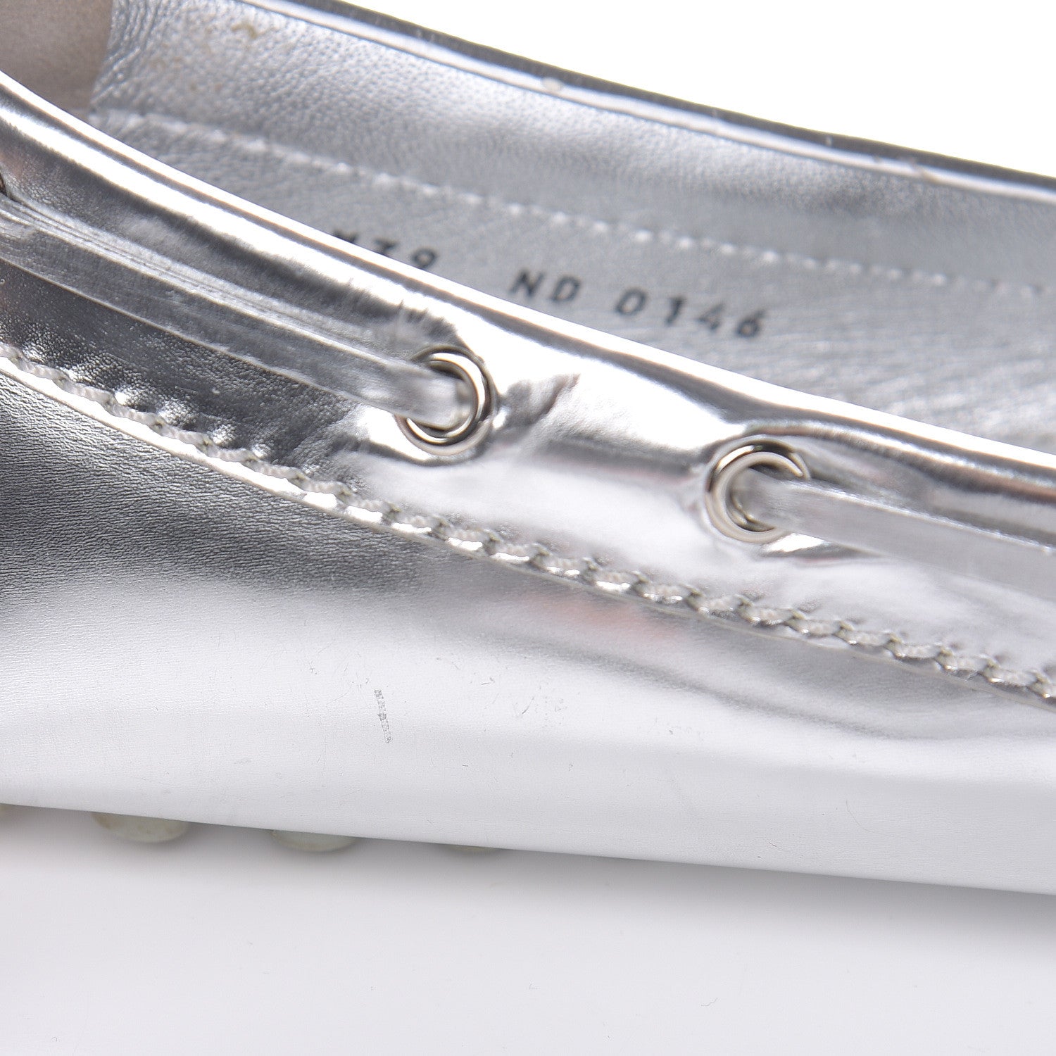Louis Vuitton Calfskin Monogram Gloria Loafers 39 Silver 7 of 11