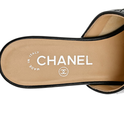 Chanel Lambskin Kid Suede Quilted Mules 36 Black 7 of 9