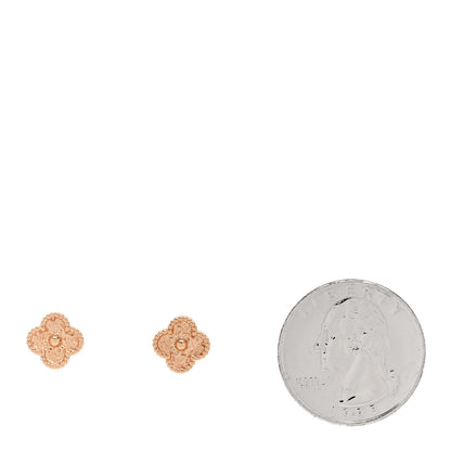 Van Cleef & Arpels 18K Rose Gold Sweet Alhambra Earrings 2 of 5