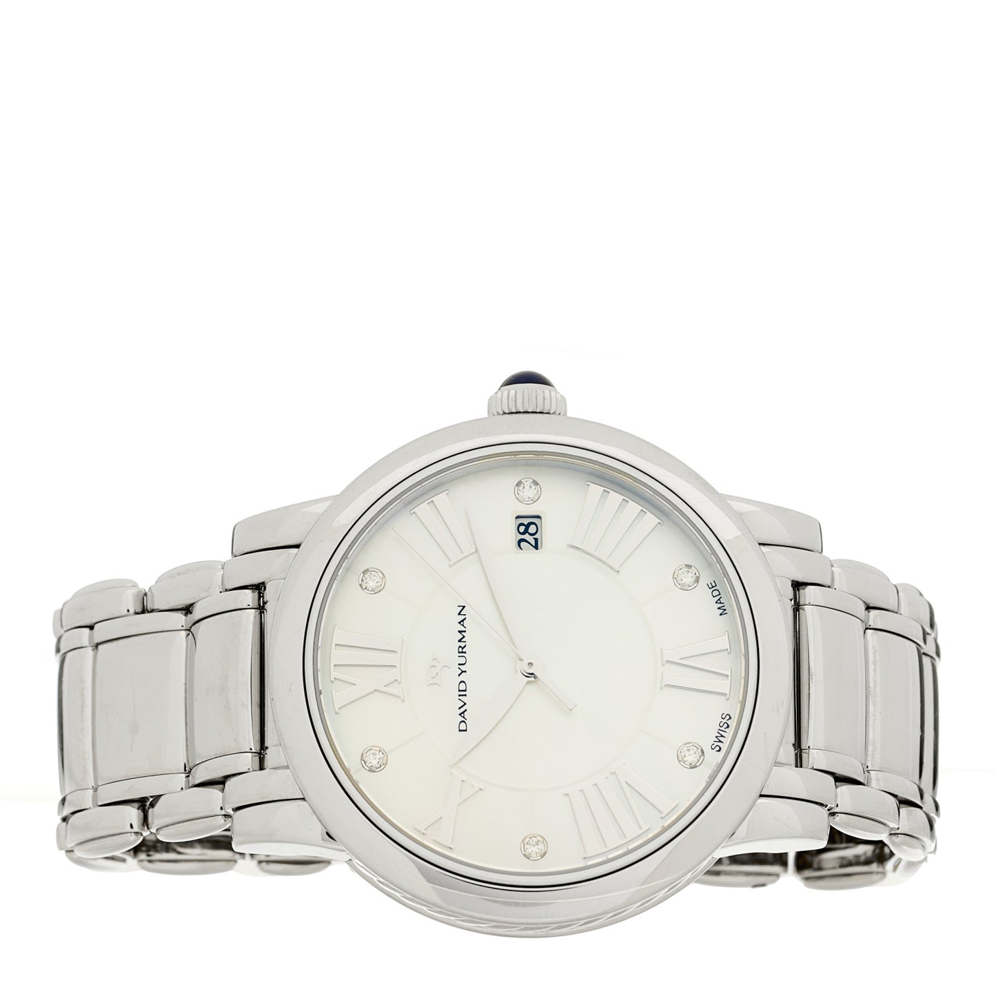 Stainless Steel Diamond Mother of Pearl 38mm Classic Quartz Watch