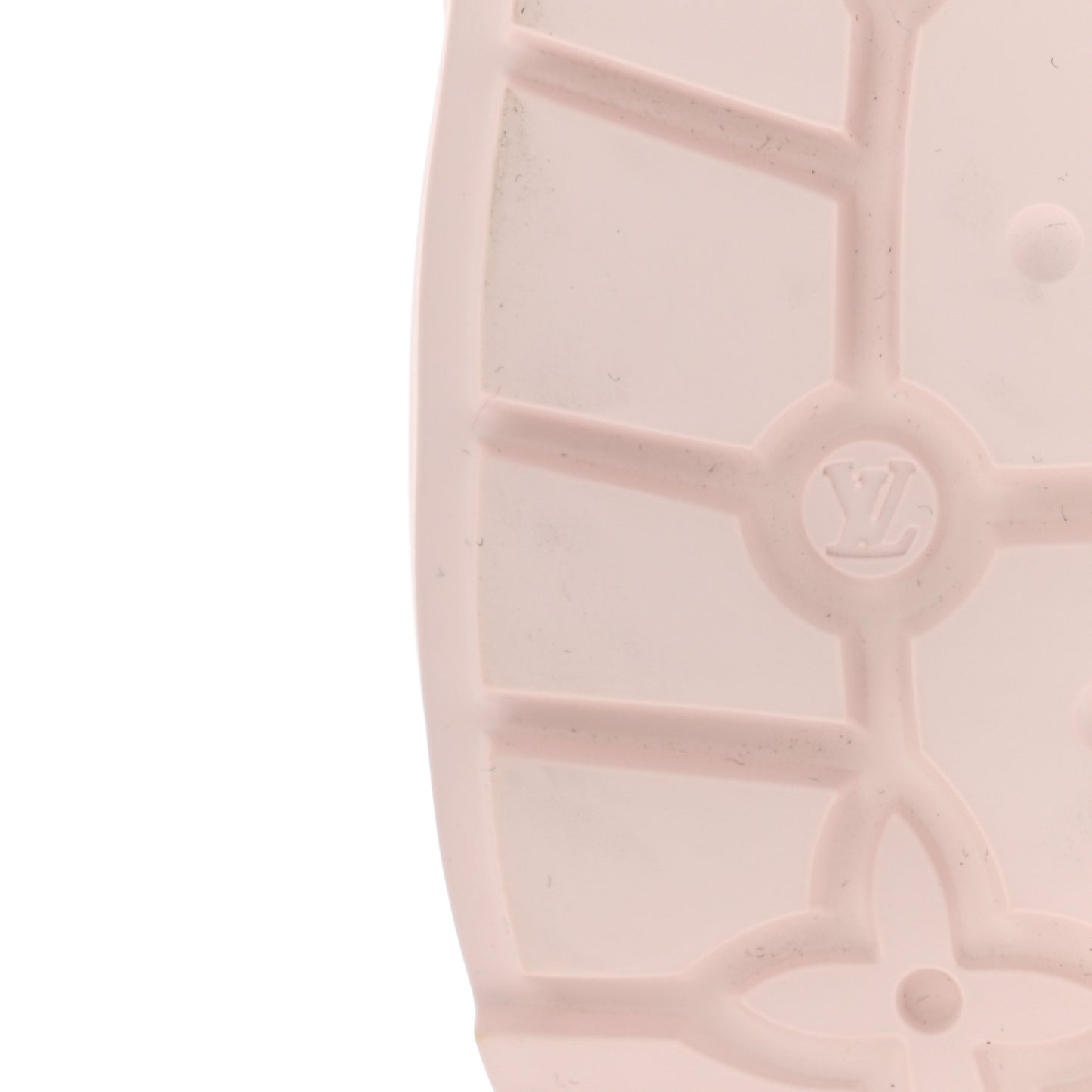 Rubber Monogram Embossed Pool 55 Flat Comfort Mule 38 Rose Clair