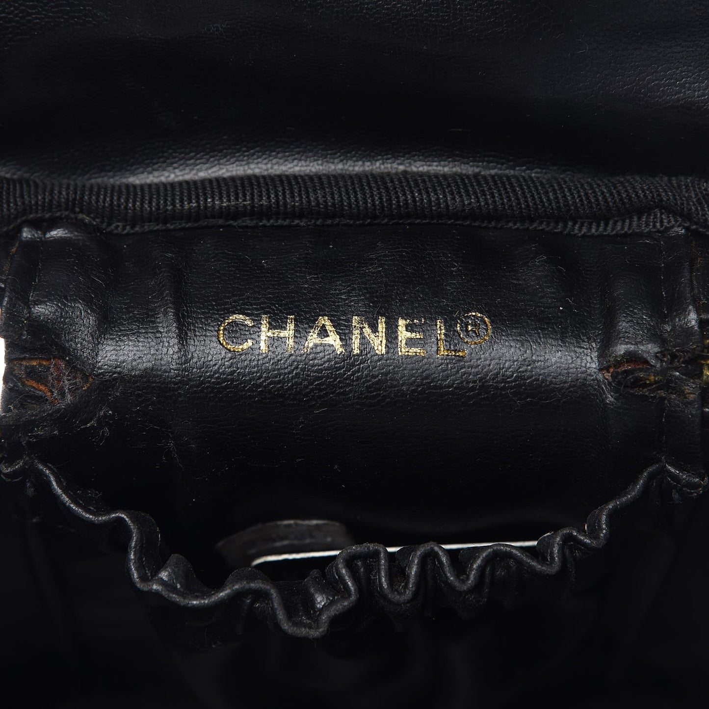 Lambskin Vanity Cosmetic Case Black