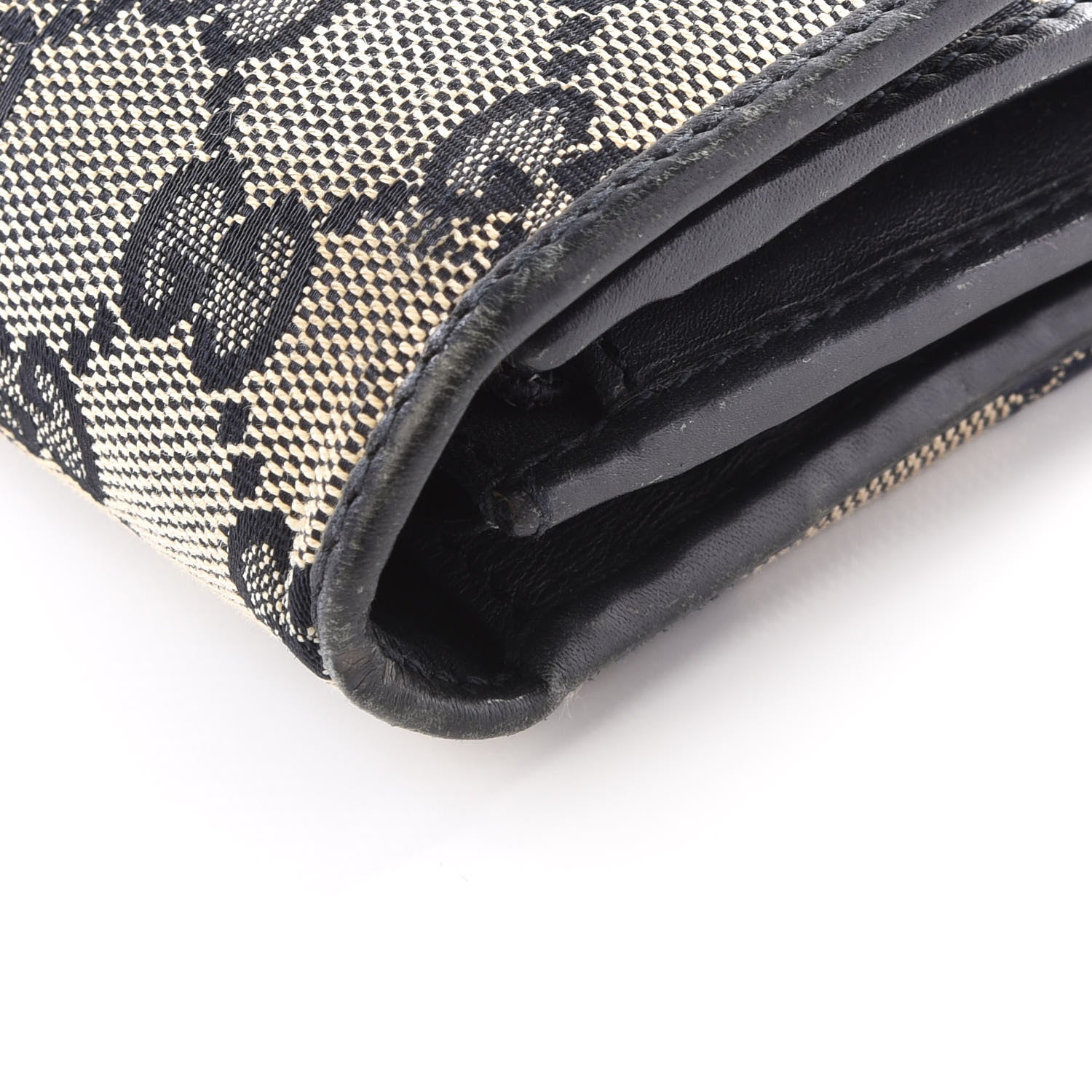 Gucci GG Supreme Monogram Dice Chain Wallet Beige Blue 8 of 14