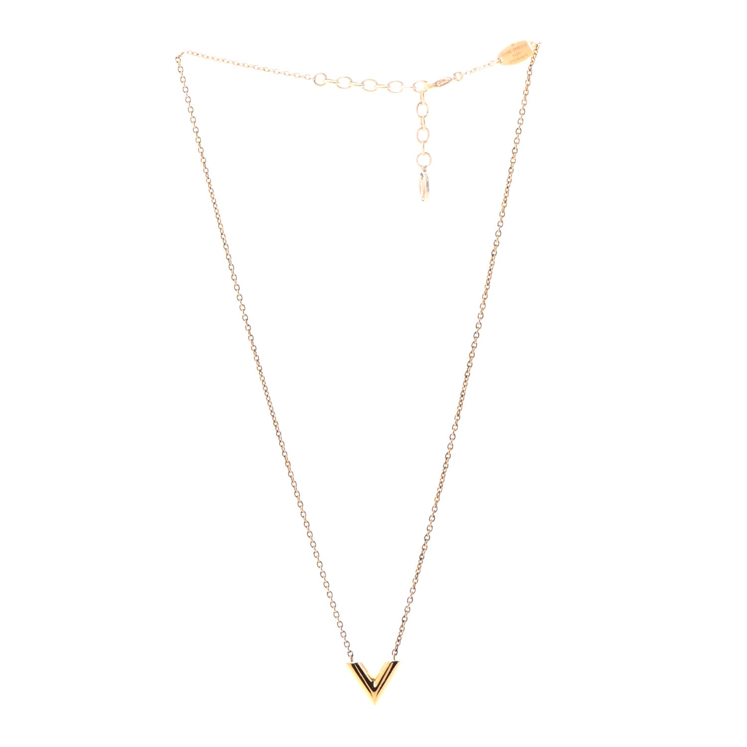 Louis Vuitton Essential V Necklace Gold 3 of 6