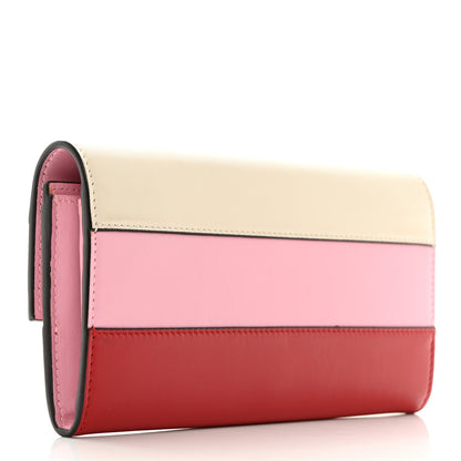 Gucci Calfskin Queen Margaret Flap Wallet Sugar Pink Hibiscus Red Mystic White 3 of 7