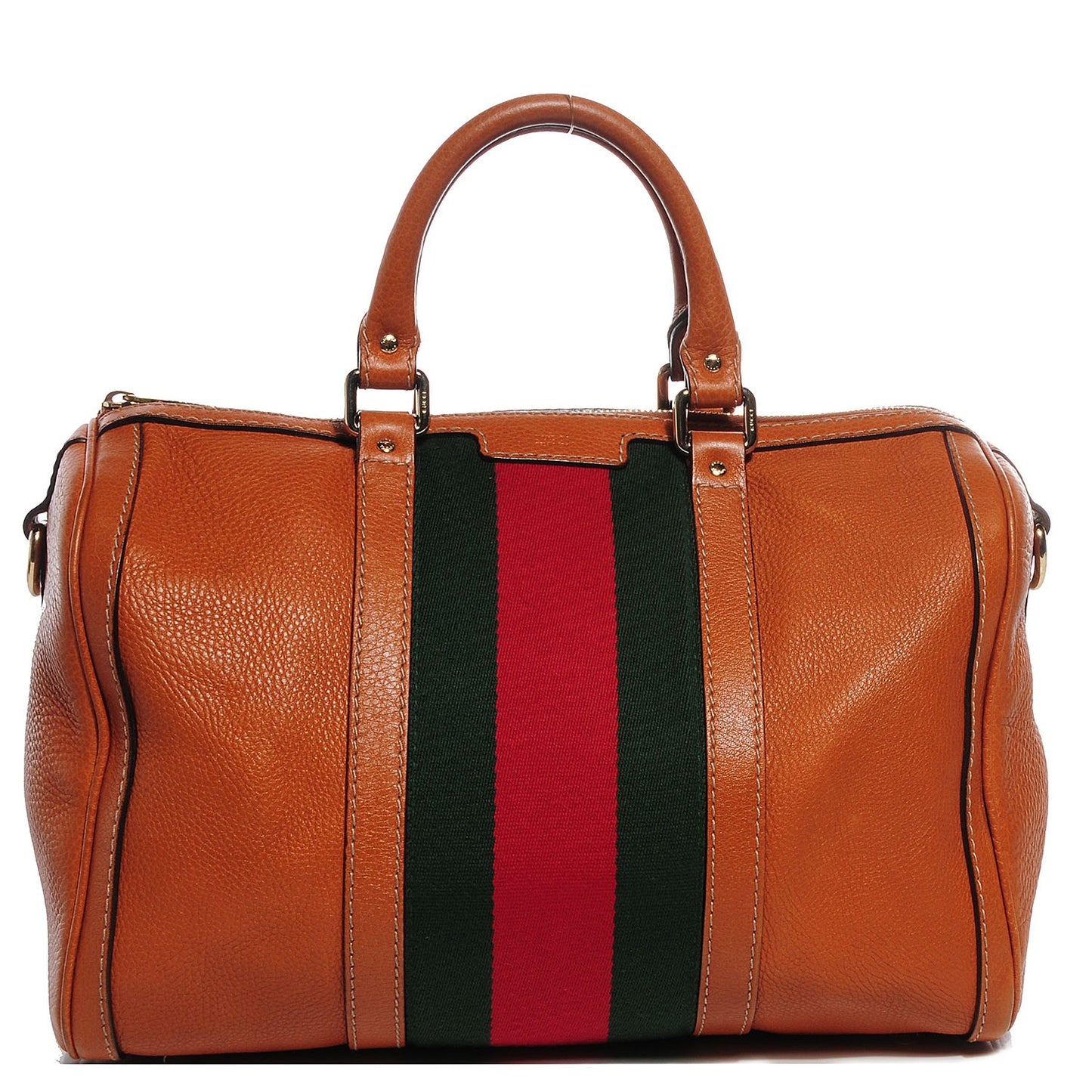 Leather Vintage Web Medium Boston Tobacco