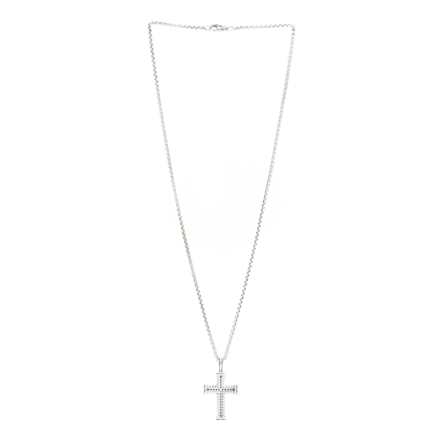 Sterling Silver Chevron Cross Pendant Necklace
