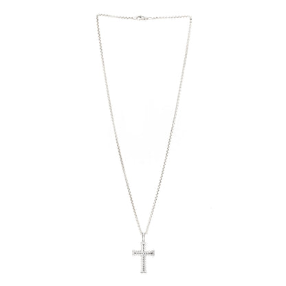 David Yurman Sterling Silver Chevron Cross Pendant Necklace 2 of 4