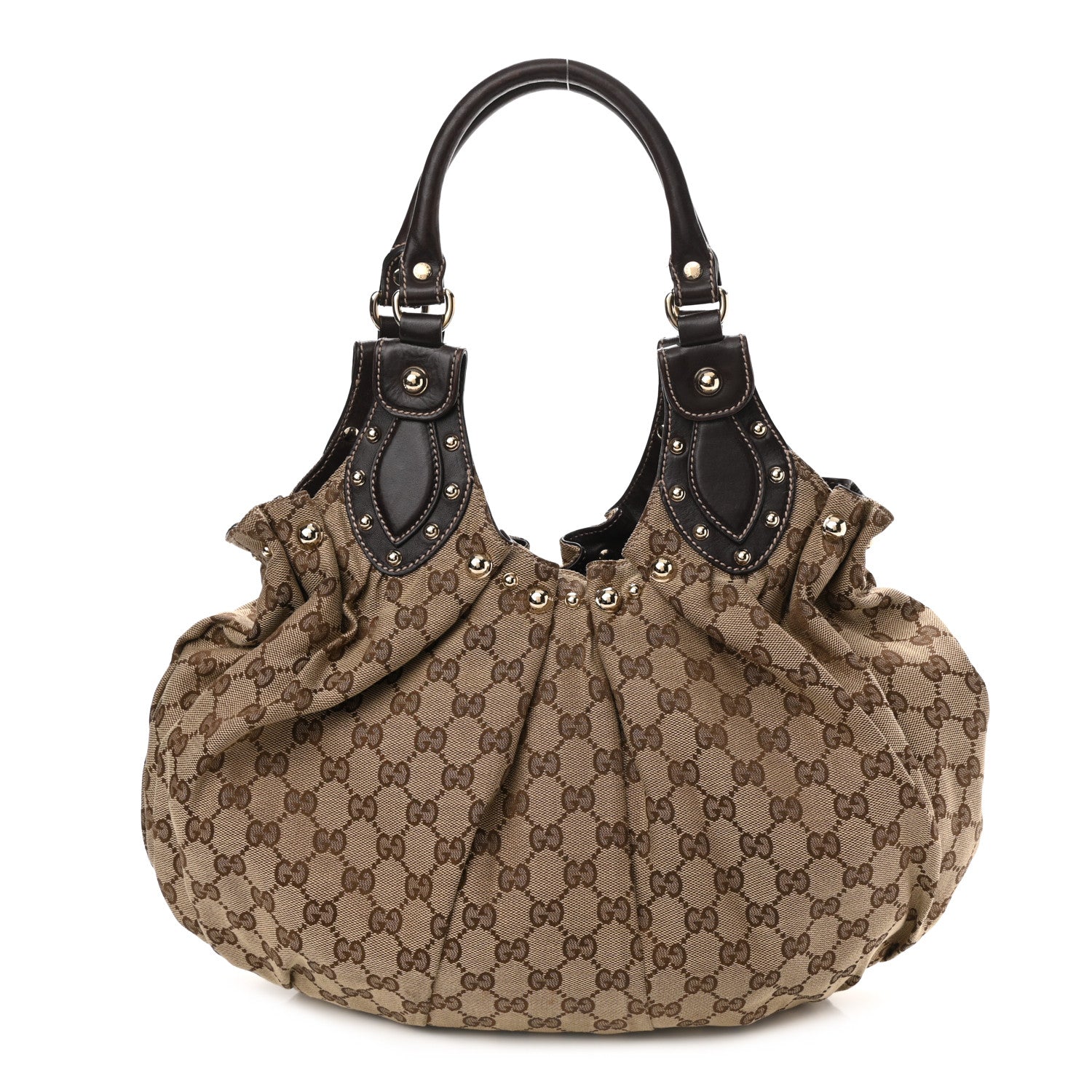 Gucci Monogram Studded Medium Pelham Shoulder Bag Dark Brown 1 of 8