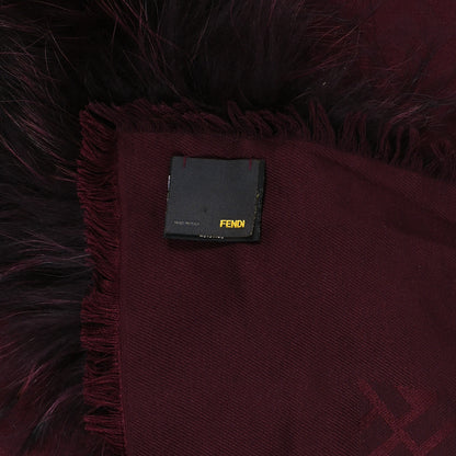 Fendi Silk Wool Raccoon Fur FF Shawl Purple 2 of 3