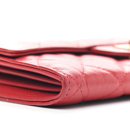 Chanel Aged Calfskin Quilted Large Reissue Gusset Flap Wallet Red 9 of 10