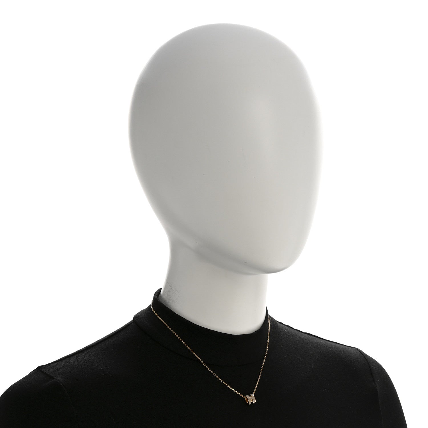 Hermes Lacquered Gold Mini Pop H Pendant Necklace Marron Glace 2 of 8