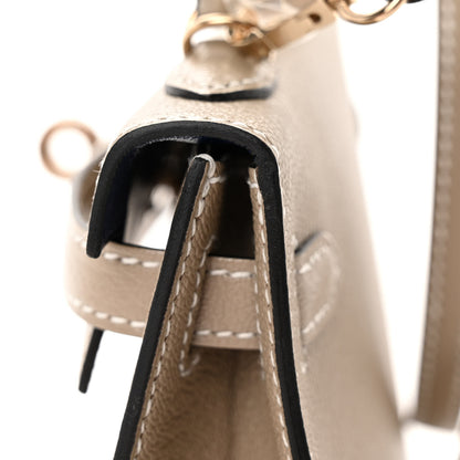 Hermes Chevre Mysore Horseshoe Mini Kelly Sellier 20 Gris Tourterelle Bleu Indigo 11 of 13