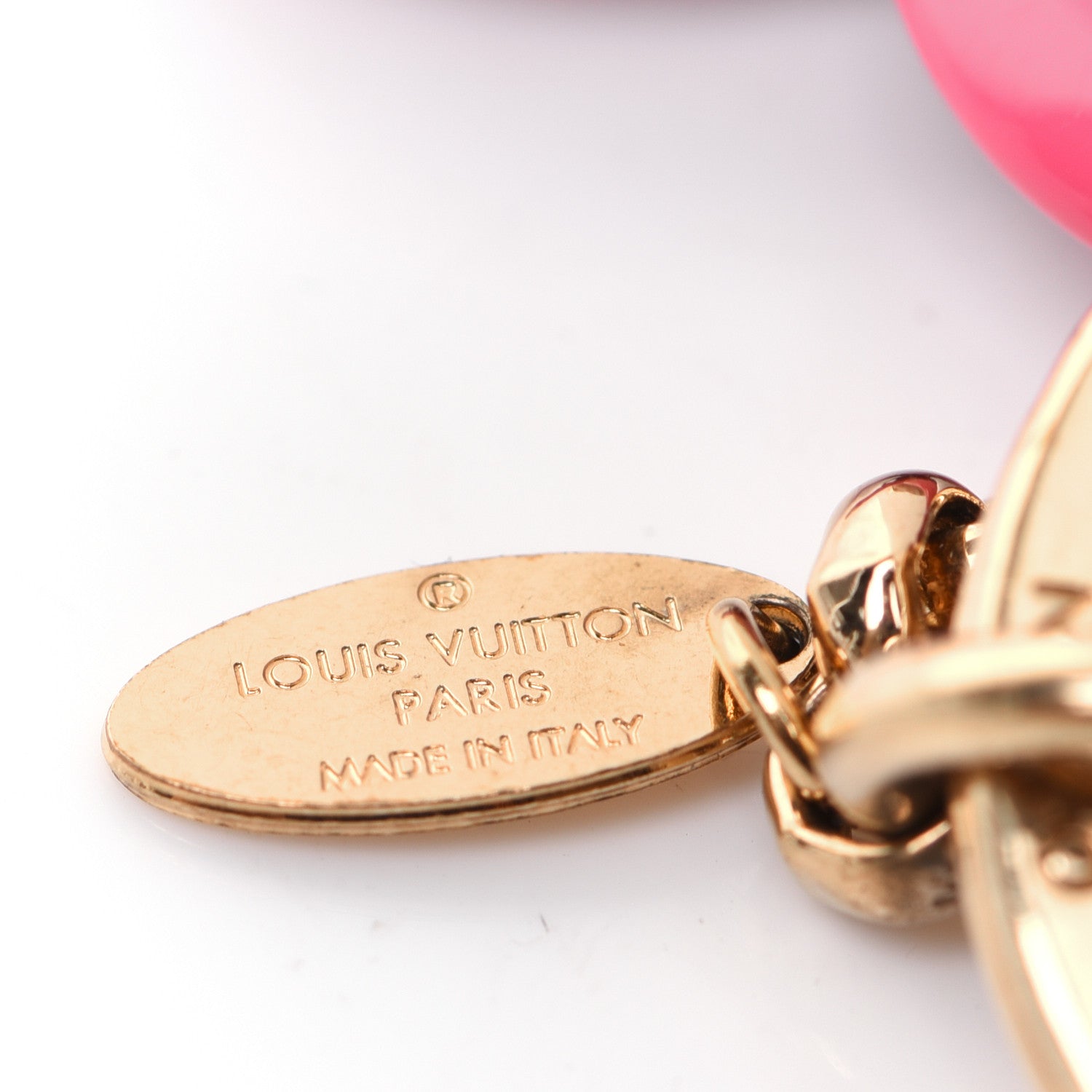 Louis Vuitton Resin Wood Vivienne Bag Charm Pink 3 of 7